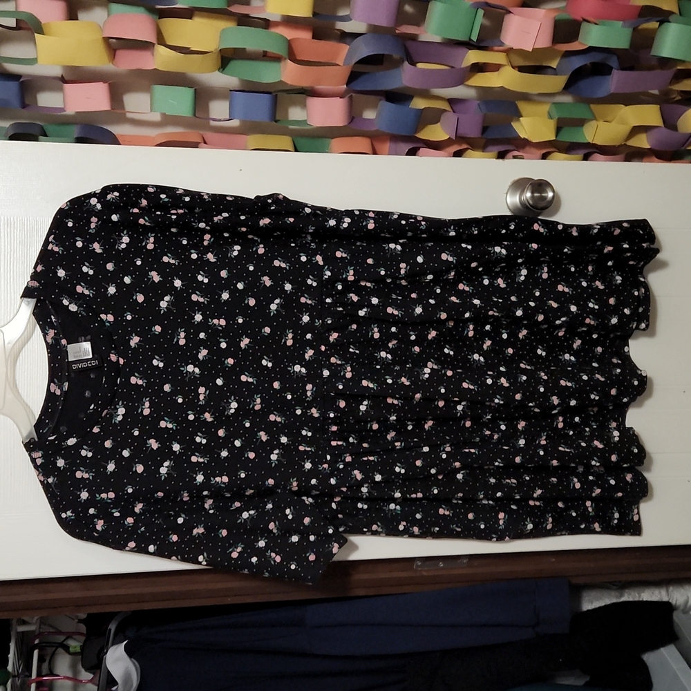 Black with flower dress XL